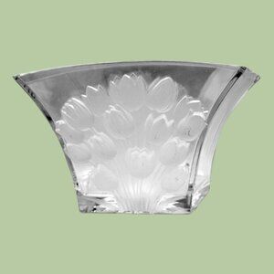 Vintage Bohemian Glass Lead Crystal Tulip Vase